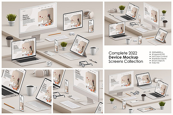 2022年新款苹果设备屏幕样机集合PSD贴图样机ps样机素材