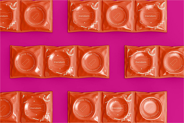 安全套避孕套品牌包装设计样机PSD贴图样机PS样机素材