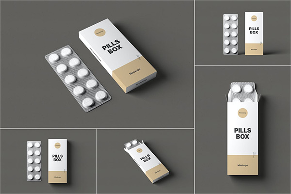 药物药盒包装样机PSD贴图样机PS样机素材