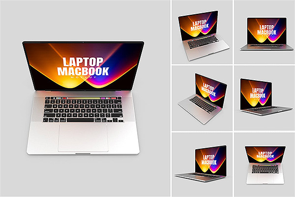 Macbook笔记本电脑Web应用展示样机PSD贴图样机ps样机素材