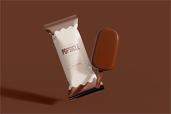 巧克力雪糕冰淇淋冰棒包装设计样机 PSD贴图样机ps样机素材