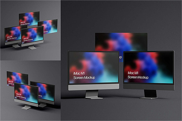 iMac M1样机iMac苹果电脑样机网页展示样机PSD贴图样机PS样机素材