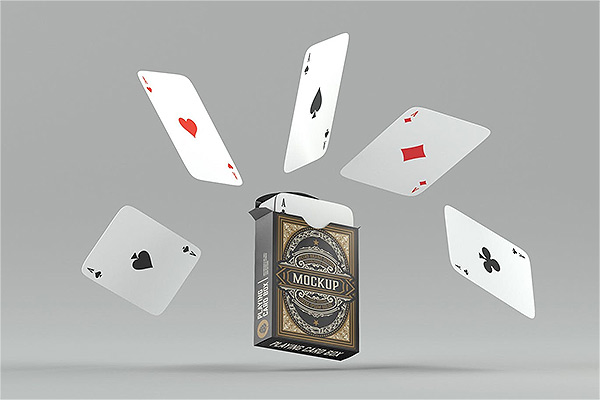 扑克牌扑克盒包装设计样机PSD贴图样机ps样机素材