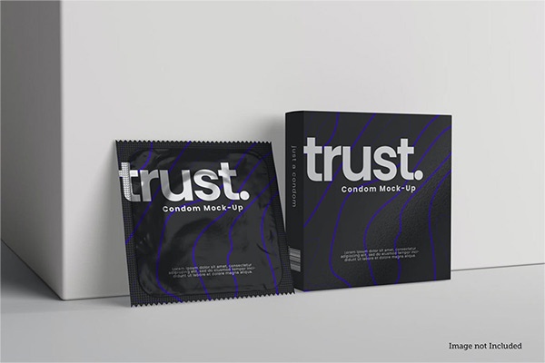 避孕安全套包装样机设计PSD贴图样机ps样机素材