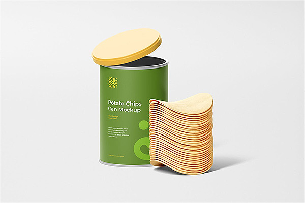 罐薯片包装设计样机PSD贴图样机ps样机素材