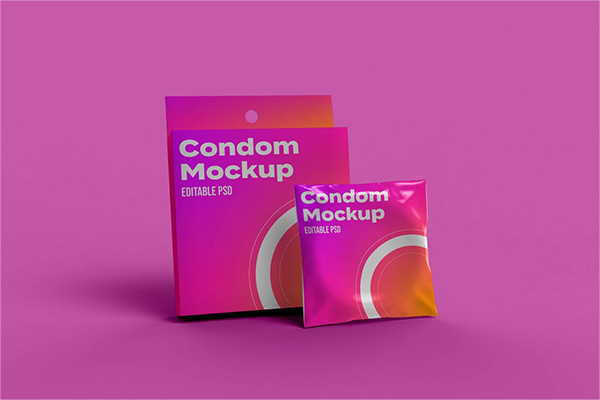 避孕套安全套盒子品牌包装设计样机贴图样机ps样机素材