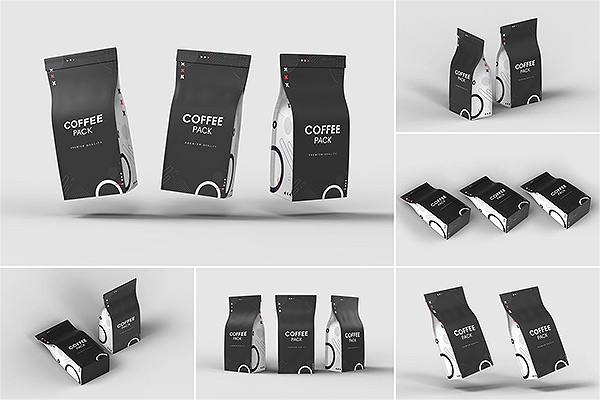咖啡袋包装设计品牌样机PSD贴图样机ps样机素材