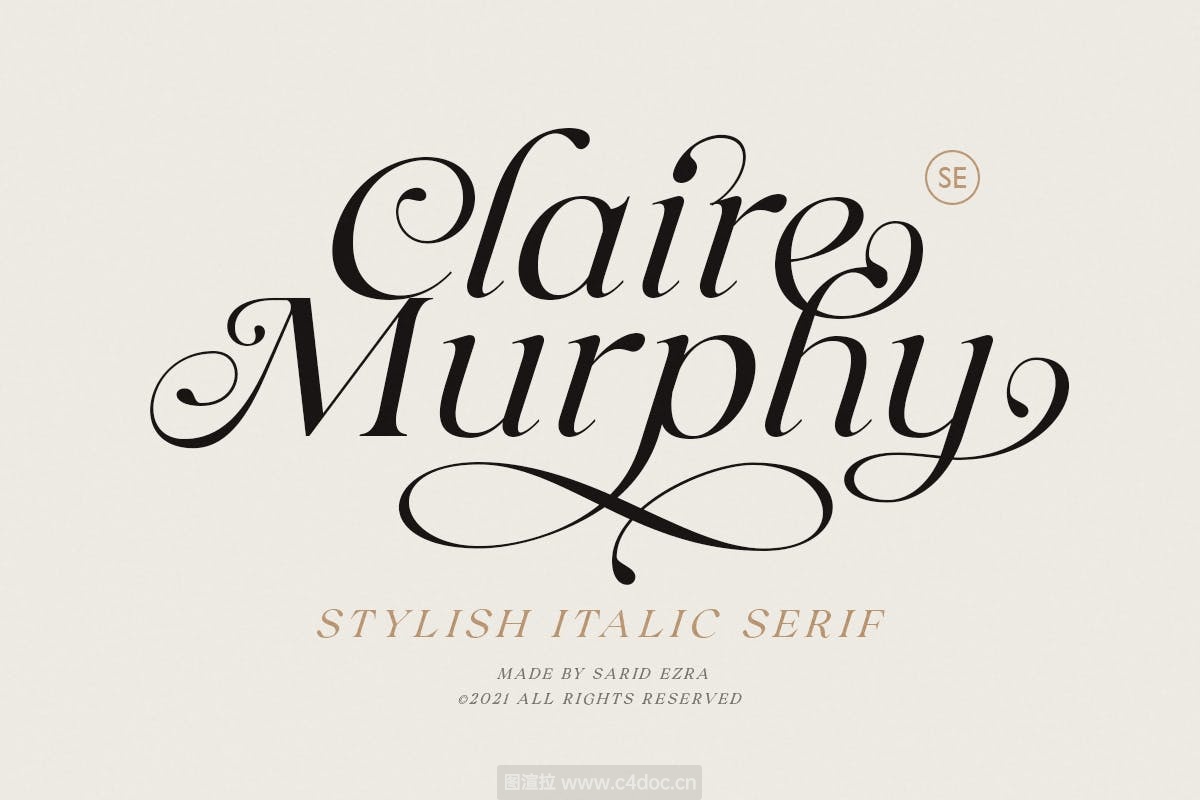 Claire Murphy-优雅斜体衬线英文字体下载