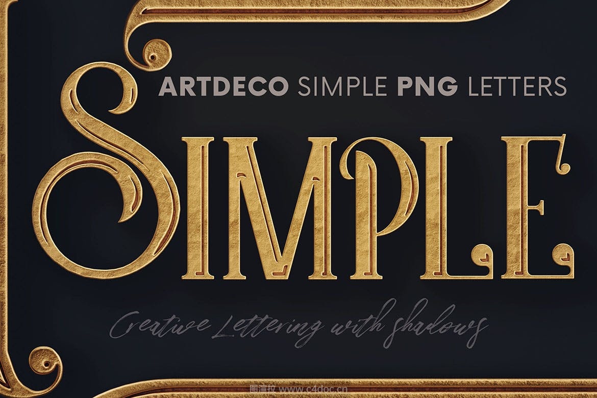 3D立体字材质质感效果Artdeco风格欧式英文字体