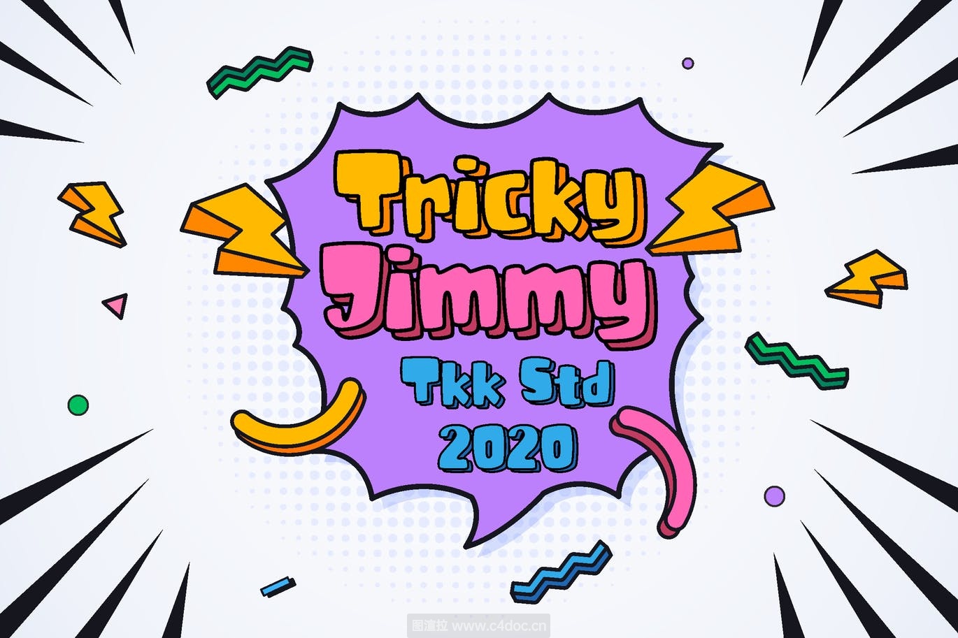儿童可爱卡通英文字体-Tricky Jimmy游戏字体