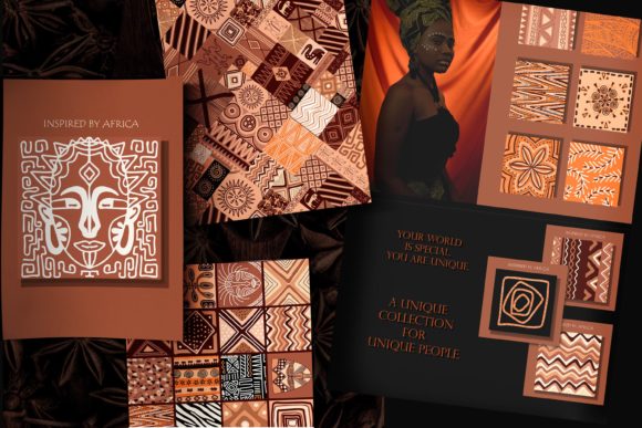 非洲民族图案和瓷砖图形背景矢量设计素材eps下载