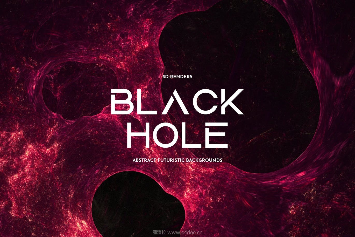 10 种不同的抽象宇宙黑洞 3d 背景PNG下载
