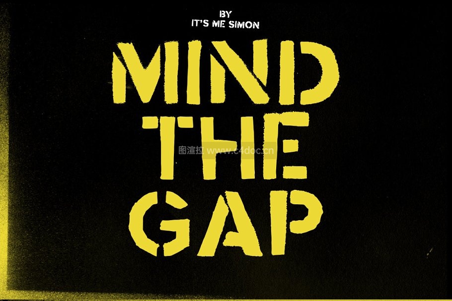 个性字体 Mind the Gap grunge stencil typeface英文字体下载