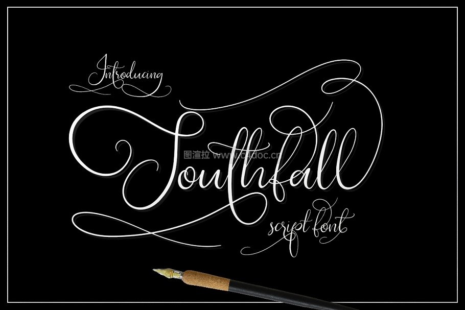 签名艺术字体 Southfall Script Font英文字体下载