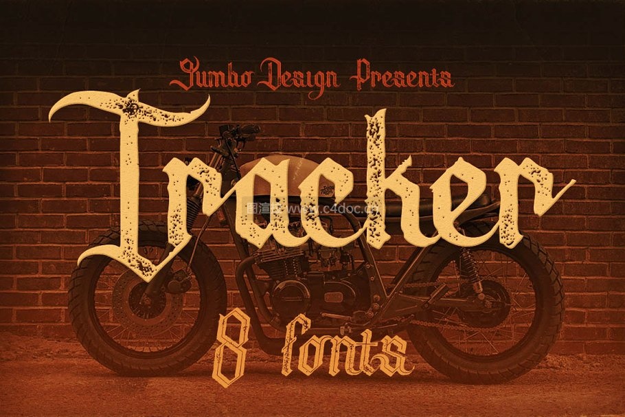 复古游戏怀旧字体 Tracker-8 Vintage Style Fonts