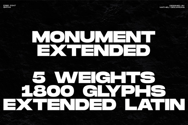 Monument Extended力量无衬线标题英文字体下载