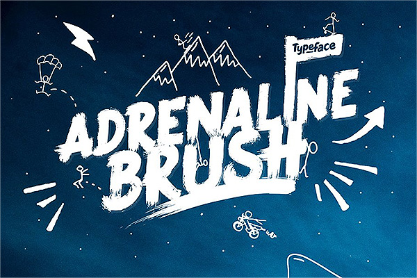 Adrenaline Brush Typeface手写笔刷字体WOFF,TTF,OTF格式下载