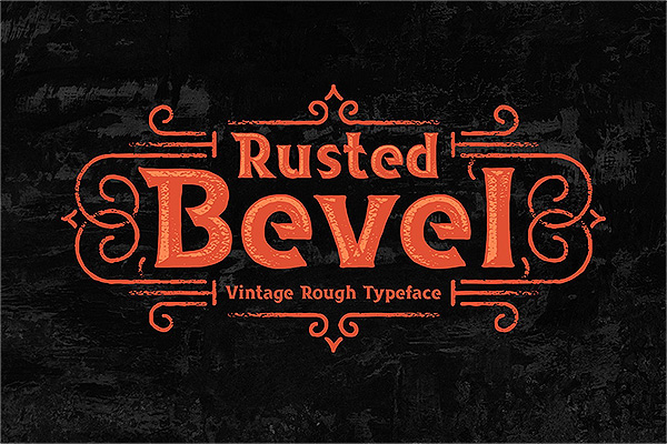 Rusted Bevel vintage font复古字体OTF,TTF,EPS格式下载