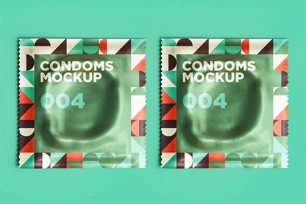 避孕套包装设计样机PSD智能贴图PS样机素材