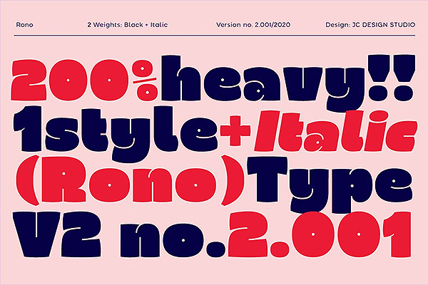 Rono-包装海报标题厚重圆乎乎的粗体字体OTF,TTF,woff格式下载