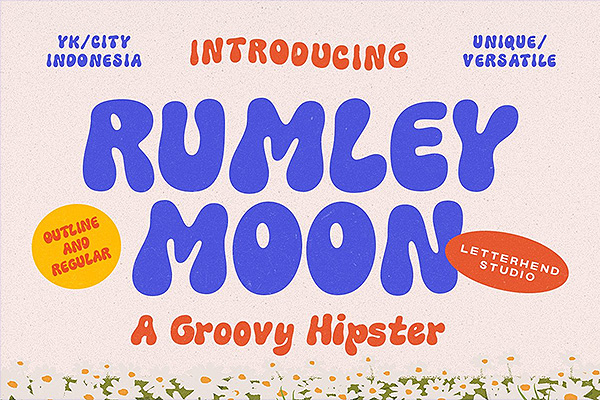 Rumley Moon–复古胖胖的标题英文字体OTF,TTF格式下载