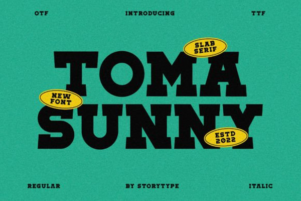 Toma Sunny-现代时尚品牌电影标题设计经典无衬线英文字体OTF,TTF格式下载