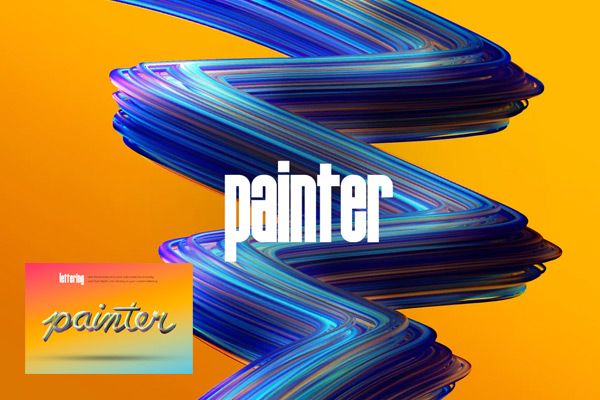 3D抽象流体字体设计多彩混合油漆PS混合笔刷 【附带视频教程】Painter – Multicolor Photoshop Brushes