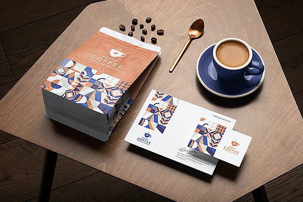 高端咖啡袋咖啡品牌VI包装设计推广样机场景展示PSD贴图样机Vol. 2
