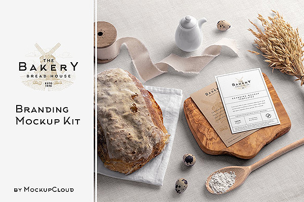 [3.2GB]烘培面包品牌VI场景样机模板 Bakery Branding Mockup Kit PSD下载