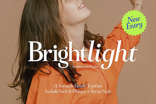 Brightlight Duo Font时尚优雅衬线英文字体