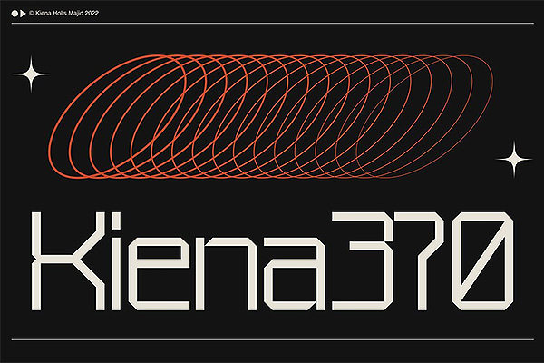 KIENA FONT-复古未来科幻科技海报杂志标题字体OTF格式下载