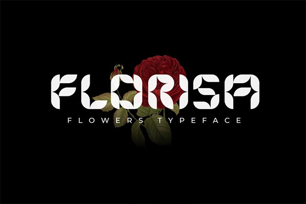 florisa-时尚植物花瓣衬线英文字体OTF格式下载