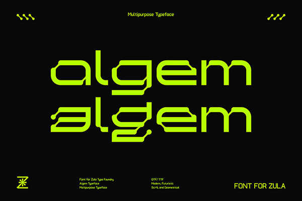 Algem-未来科技科幻机械海报标题字图文排版英文字体设计素材 OTF、TTF格式下载