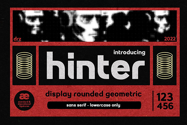 Hinter – Rounded Geometric Font半圆角英文字体OTF下载