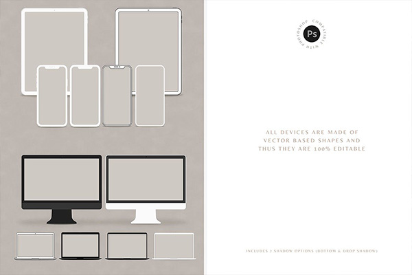响应式网页设计作品包装展示样机Responsive minimal modern device mockups