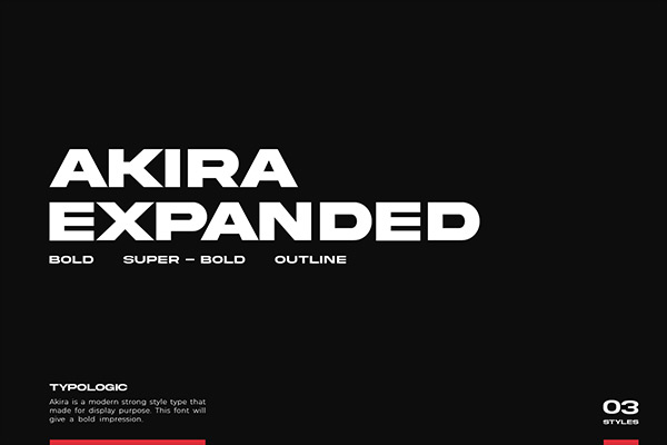 Akira Expanded-网站海报版面标题字现代粗体英文字体下载