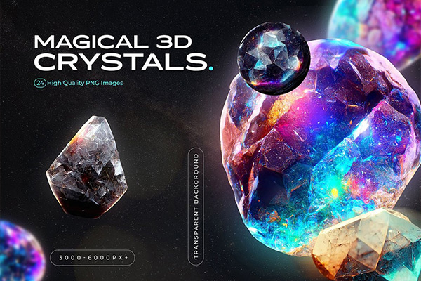 3D宝石和水晶图形PNG免扣素材下载