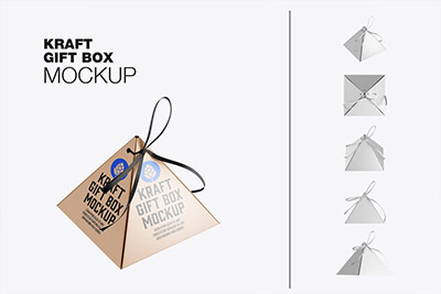 金字塔形状礼品盒包装设计样机