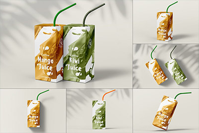 果汁牛奶包装设计VI样机展示