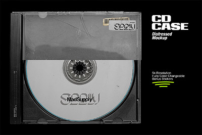 复古音乐CD光盘盒包装样机