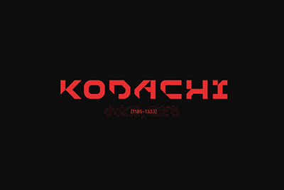 KODACHI-未来科幻赛博朋克日系几何工业机械斜角英文字体