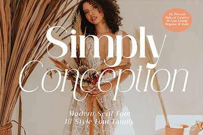 Simply Conception Font Family-独特而现代的系列杂志海报品牌网站衬线字体系列