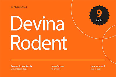 Devina Rodent Sans Serif-现代9 种不同的类型字体系列