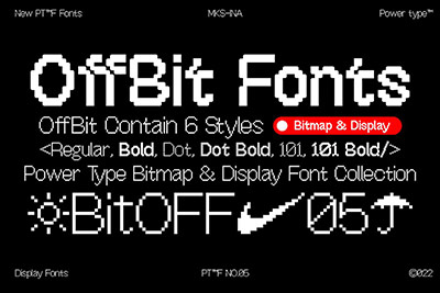 OffBit Font Family-像素英文字体安装包
