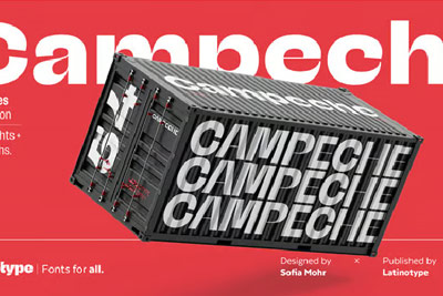 Campeche Font Family -54款复古怪诞杂志海报标题字设计英文字体