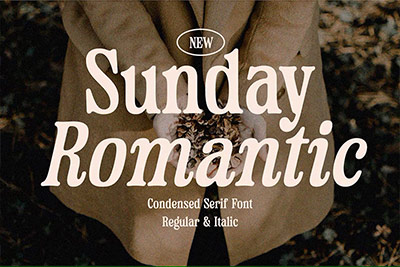 Sunday Romantic-精致优雅婚礼贺卡邀请函杂志排版标题设计衬线英文字体