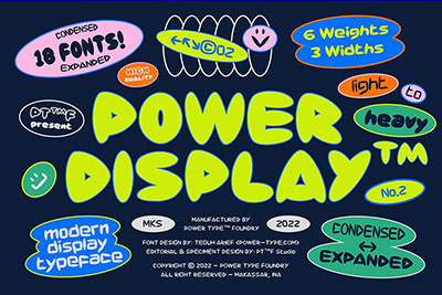 18款卡通有趣圆润英文字体安装包 Power Display Font Family