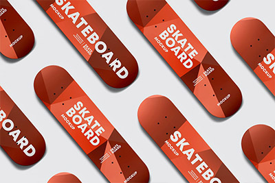 滑板品牌图案设计样机PSD智能贴图模板skateboard mockup