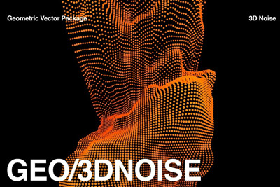 8款抽象波浪科幻艺术圆噪点肌理几何图形ai背景底纹素材Geometric 3D Noise Collection