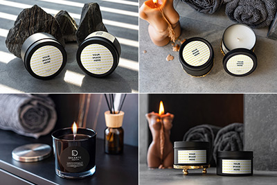 8款香薰蜡烛香氛产品包装贴图ps样机素材场景展示Candle Jar MockUp